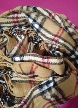 Кашеміровий шарф в стилі burberry.4 фото