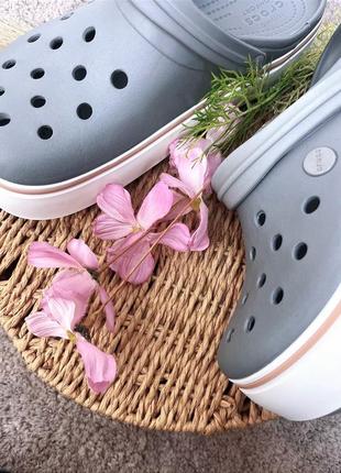 Жіночі крокси сабо crocs platform grey сірі