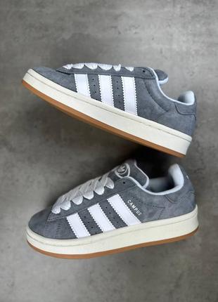 Женские кроссовки adidas campus grey white адидас кампус серого с белым цветами