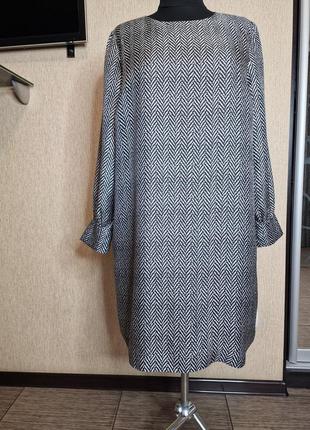 Шикарное шелковое платье с длинным рукавом из натурального шелка jaeger, оригинал, новое2 фото