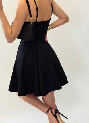 Романтичное черное платье мини на бретелях с розами xs s m l ⚜️ премиальное вечернее мини платье с цветами 42 44 46 48 50 525 фото