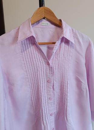 100% льняная розовая рубашка / блуза большого размера2 фото