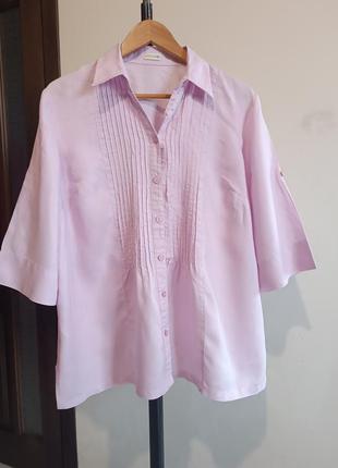 100% льняная розовая рубашка / блуза большого размера3 фото