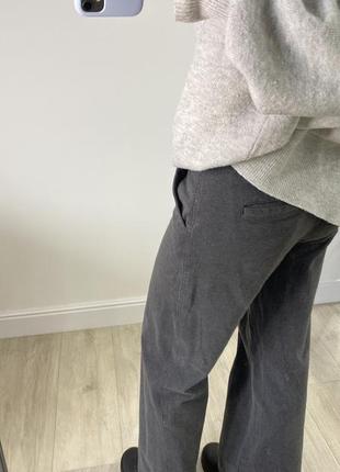 Серые брюки клеш wide leg от gap7 фото
