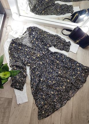 Встигни замовити по знижці !!!☝️актуальна шифонова сукня на бавовняній підкладці, плаття на запах в квітковий принт be tween.