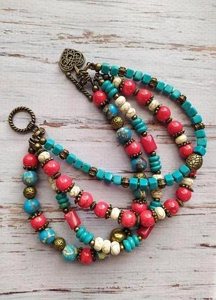 Многорядный браслет "морской круиз"