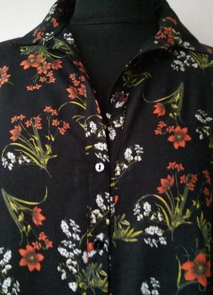 Сукня-сорочка вільного крою від zara квітковий принт2 фото