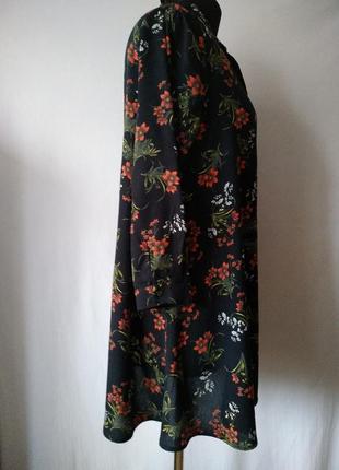 Сукня-сорочка вільного крою від zara квітковий принт5 фото