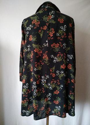 Сукня-сорочка вільного крою від zara квітковий принт6 фото