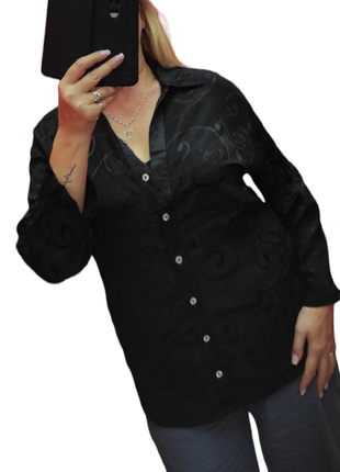 Стильна сорочка чорного кольору від бренда marks&amp; spencer