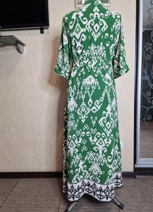 Длинное платье на пуговицах с поясом zara, оригинал5 фото