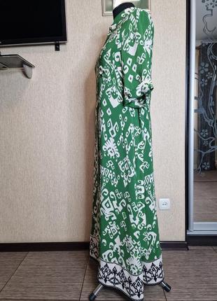 Длинное платье на пуговицах с поясом zara, оригинал6 фото
