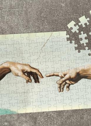 Пазл создание адама (фрагмент). картон а4, 120
