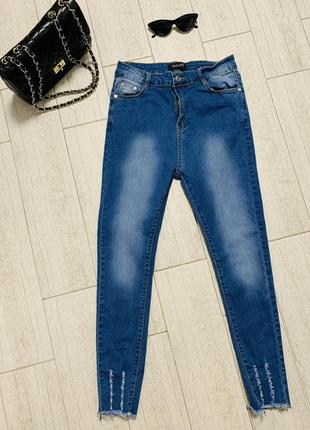 Женские базовые джинсы скинни с высокой посадкой