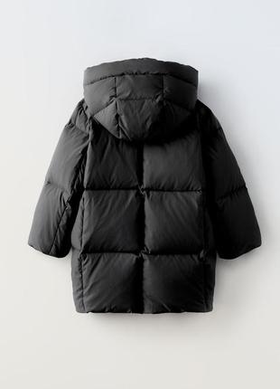 Пуховик пальто куртка зимова на дівчинку  подовжена zara new2 фото