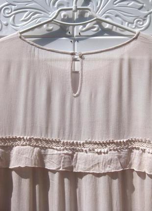 Нежная длинная блуза туника с рюшами7 фото