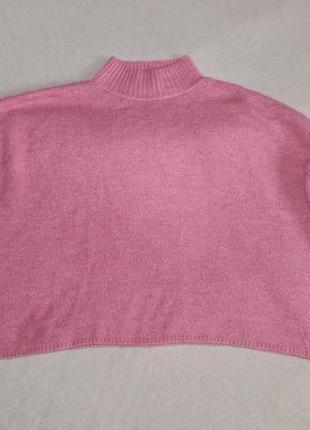 Розовый свитер с воротником стойкой mango1 фото