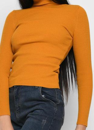 Гольф у рубчик кольору гірчиця5 фото