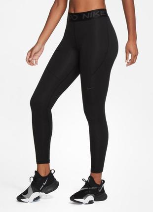 Лосины женские черные nike w np tf tgt nike pro therma tights