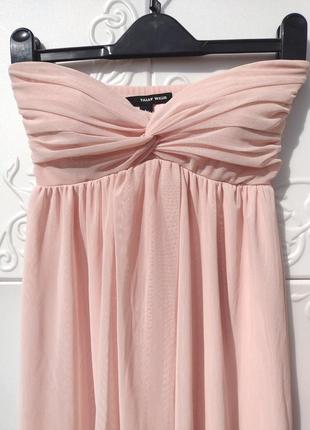 Очень нежное длинное розовое платье из фатина tally weijl3 фото