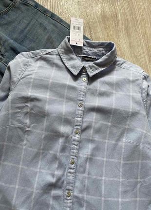 Женская рубашка, рубашка свободного кроя, блуза, блузка, рубашка в клетку, сорочка в клiтинку3 фото