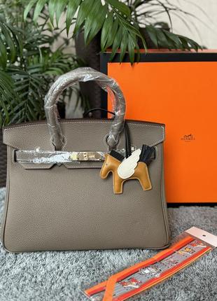 Кожаная сумка в стиле hermes birkin 25 см/30 см