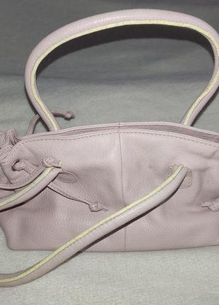 Шкіряна сумочка пастельно рожева genuine leather