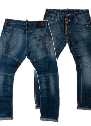 Dsquared2 tidy biker jeans ”be cool be nice” чоловічі штани1 фото