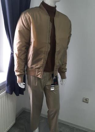 Куртка/бомпер urban classics jacke bomberjacke herren nylon beige5 фото