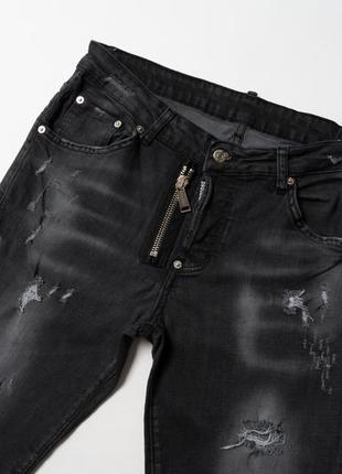 Dsquared2 luxury distressed style denim black jeans чоловічі штани3 фото