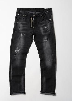 Dsquared2 luxury distressed style denim black jeans чоловічі штани2 фото