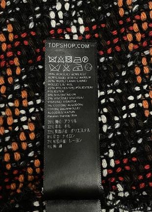 Твидовая юбка на запах topshop в клетку, миди, красная, черная, прямая, ассиметрия, миди9 фото