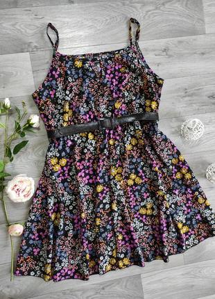 Легкое красивое летнее платье сарафан цветы3 фото