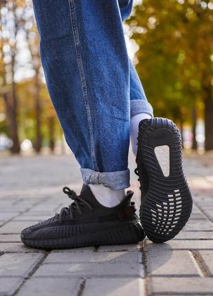 Женские кроссовки adidas yeezy boost 350 v2 black (рефлективные шнурки) &lt;unk&gt; smb9 фото