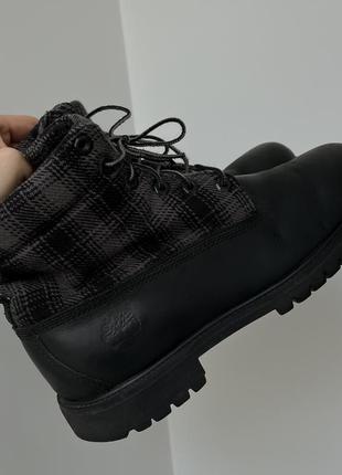 Timberland 6inch boots plaid чорні черевики чоботи ботінки оригінал цікаві унікальні шкіряні стильні високі