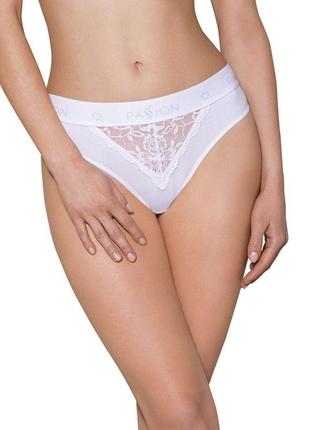 Трусики з широкою гумкою і мереживом passion ps001 panties white, size m