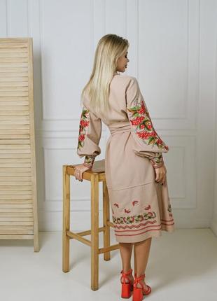 Платье вышитое женское на льне "килина" xl-2xl рр