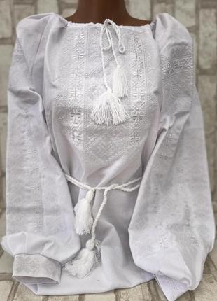 Вишиванка жіноча на домотканому полотні "ярослава" 40-52 рр1 фото
