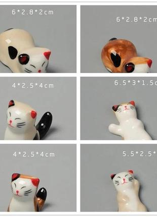 Керамічна багаторазова підставка котик (a3) під палички для їжі / 1шт