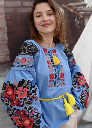 Вышиванка женская на домотканом полотне "марія" 40-58 рр