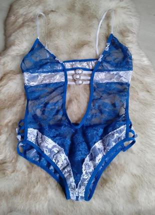 Прозрачное кружевное боди