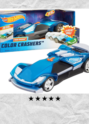 Моторизированный автомобиль hot wheels color crashers cyber speeder