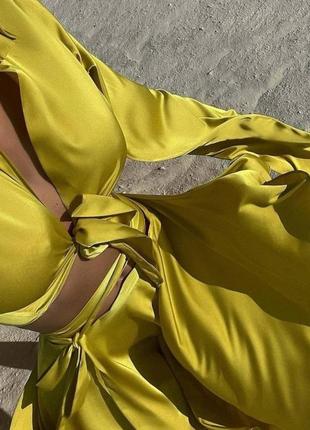 Костюм женский шелк  юбка топ спідниця на запах4 фото