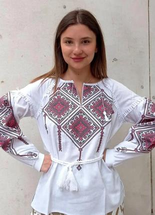 Вышиванка женская на льне "уляна" 40-48 рр