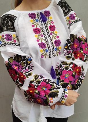 Вышиванка женская на домотканом полотне "марія" 40-58 рр