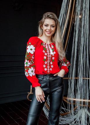 Вышиванка женская на домотканом полотне "весняна мрія" s-2xl рр