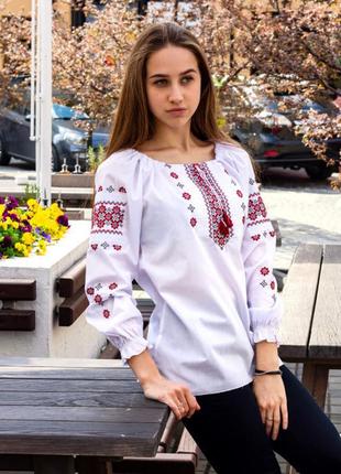 Вышиванка женская на поплине "орнамент" s-2xl рр