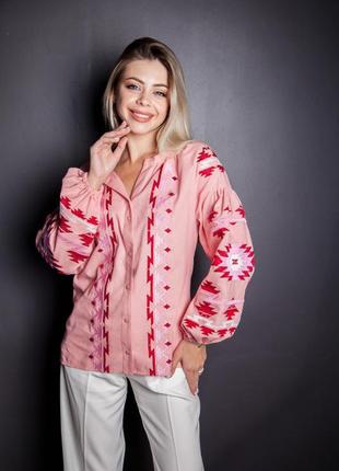 Вышиванка женская на льне "трембіта" s-2xl рр