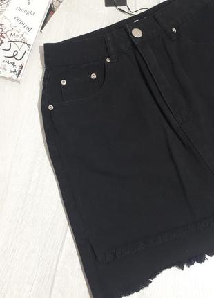 Черная джинсовая юбка/короткая джинсовая юбка/мини юбка7 фото