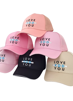 Бейсболка кепка р.50-52 love хлопок сетка девчачья лето 6 цветов